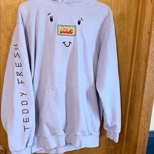 Teddy Fresh Light Purple Hoodie with Love Graphic